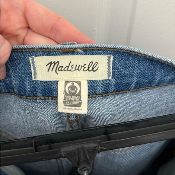 Madewell High Rise Denim Shorts Size 27 Light Wash Rips Distressed Jean Shorts - Picture 5 of 6